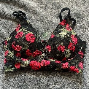 XS roses corset bra